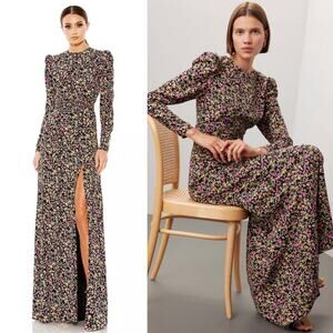 Floral Maxi Dress with Puff Sleeves Mac Duggal IEENA